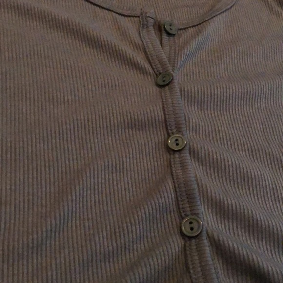 dark green cropped button up - Picture 2 of 2